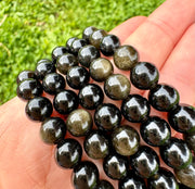 Golden Sheen Obsidian & Black Obsidian Bracelet