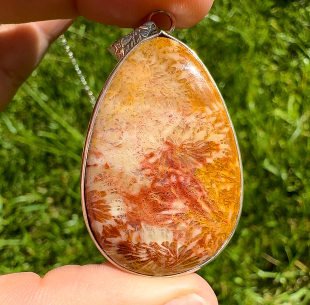 Sunset Fossil Coral Necklace