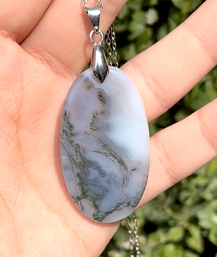 Druzy Moss Agate Necklace