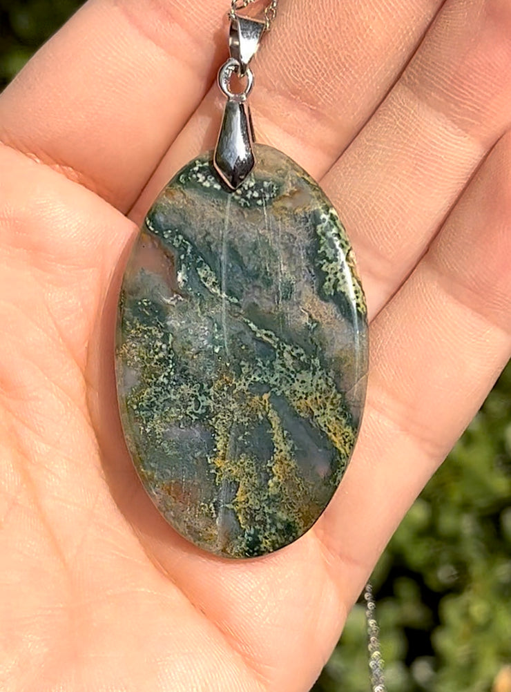 Orbicular Moss Agate Necklace