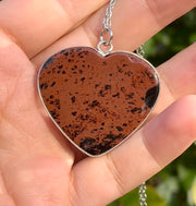 Mahogany Obsidian Heart Necklace