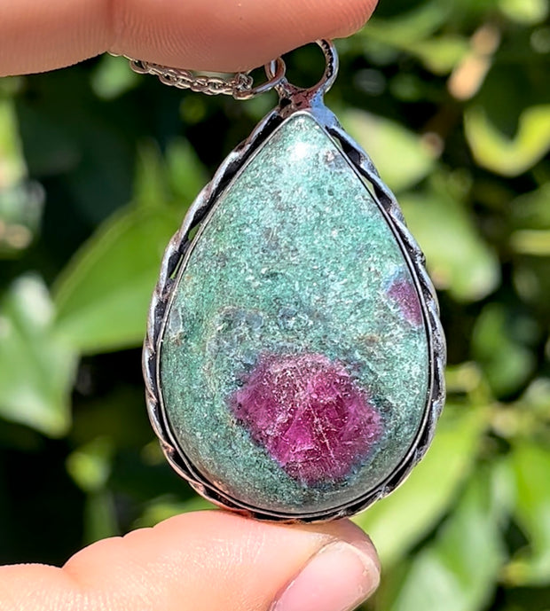 Ruby In Fuchsite Necklace